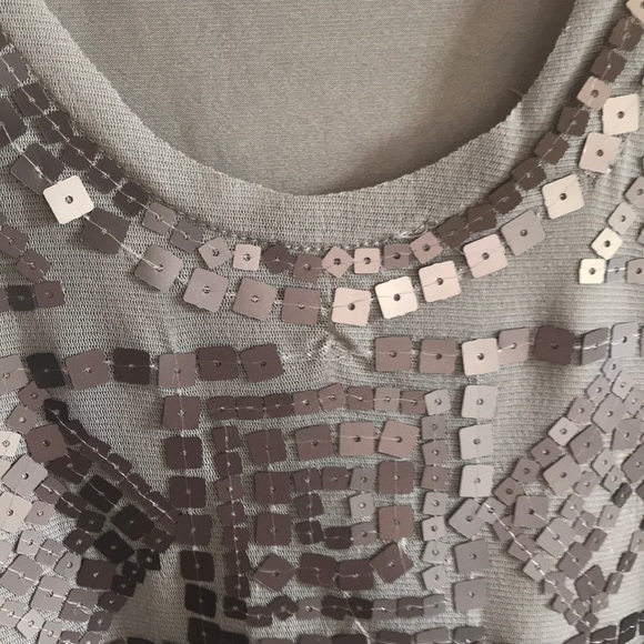 Champagne / Brushed Silver sequin mini dress | Max Studio | M | NWOT - Picture 3 of 8